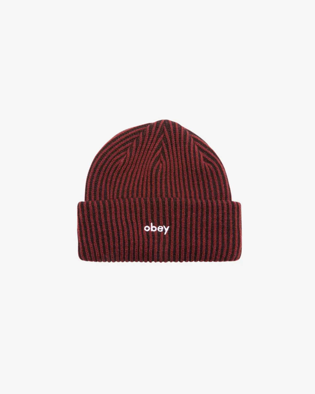 bowery_ii_tone_rib_beanie_2.webp BOWERY II TONE RIB BEANIE*OBEY Clothing Clearance