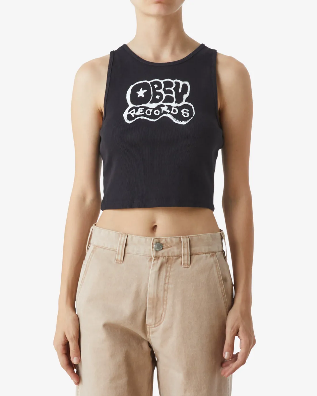 RECORDS TAG RIB TANK*OBEY Clothing Cheap